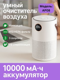 Aqlli havo tozalagich HEPA H13, ionizatsiya, UV va aromatizatsiya bilan
