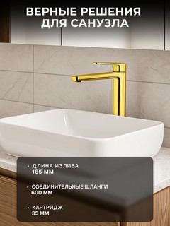 Deante Alpinia aralashtirgich, 165 mm, qo‘zg‘almas, 1 richag, oltin, BGA_Z20K