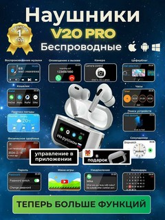 Беспроводные наушники-вкладыши с дисплеем, Ar Pods Pro 2, активное шумоподавление, сенсорный экран, белые наушники