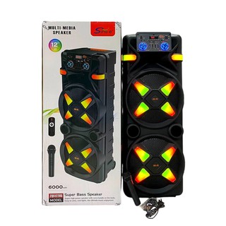 Sing-e ZQS12205 qora portativ kolonkasi + mikrofon