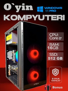 Игровой компьютер с процессором Core i7, 16 ГБ оперативной памяти, 512 ГБ SSD, RX 580 8 ГБ