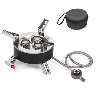 Газовая плитка, трёхкомфорочная, мощность 6800Вт, цвет "чёрный обсидиан", в комплекте с сумкой