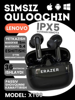Беспроводные наушники Lenovo Erazer XT69 PRO для iPhone и Android