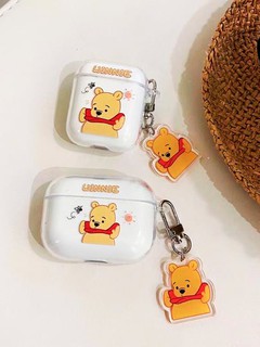 AirPods 1/2, Pro, 3, 4 simsiz quloqchinlar uchun g'ilof, yurak, winnie, stich nashri bilan