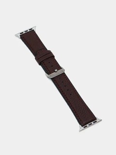 Ремешок для Apple Watch 3,4,5,6,7,8 и Ultra, кожаный с силиконовой подкладкой, 42,44,45,49