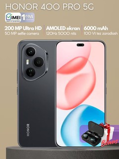Smartfon HONOR 400 Pro 5G, bonusga Bluetooth quloqchin TWS M10,200MP+50MP+12MP+2MP