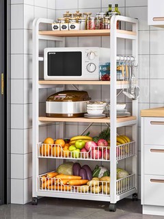 Металлическая кухонная полка для хранения, многослойная, передвижная