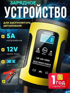 Akumulyator batareya zaryadlovchi qurulma FOXSUR 12V 5A, aqlli qurilma