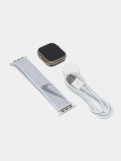 Часы Ultra Smart Watch, квадратные, оранжевые, диагональ экрана 2.08"