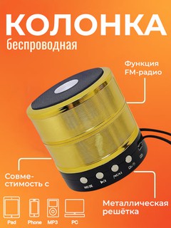 Беспроводная Bluetooth колонка WS-887 – с FM радио, USB, TF картой и AUX