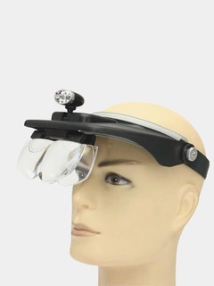Очки лупа, с LED-подсветкой и насадками для разной кратности 1.2-3.5х