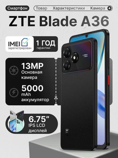Smartfon ZTE Blade A36, 6.75" 90hz, 4GB 64GB, 13MP, 5000mAh