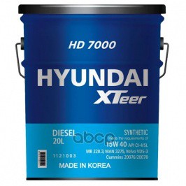 Моторное масло Hyundai XTeer HD 7000 15W40 CI-4, 20L