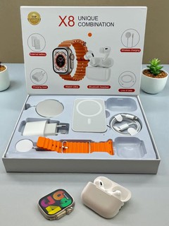 Smart Watch Ultra и наушники Pods pro, с 8 браслетами, 10 в 1, умные часы