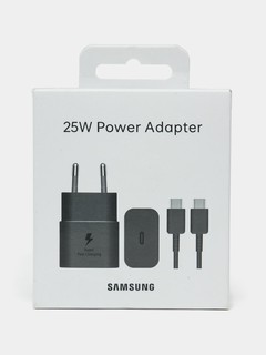Зарядное устройство Samsung Original, 25Вт, кабель Type-С, черный