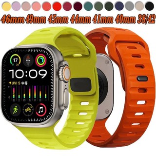 Silicone Strap For Smart Watch Ultra2 49mm 10 46mm 9 8 7 45mm 41mm Sport Bracelet Watch Band for Watch Series 6 5 4 Se 3 2 1 40mm 44mm 42mm 38mm