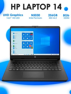 Noutbuk HP Laptop 14-dq0090tg Intel Pentium N5030 8Gb DDR4 256Gb 14" HD LED Wn11