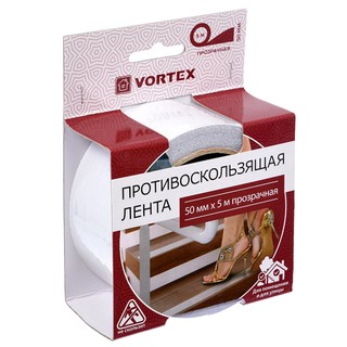 Противоскользящая лента Vortex 50 мм * 5 м, прозрачная 24169