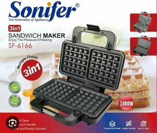 Вафельница Sonifer SF-6166, 3 в 1, антипригарное покрытие, с защитой от перегрева