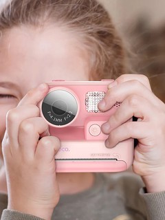Детская фотокамера Hoco DV200 с двумя объективами и функцией печати, 2", розовая