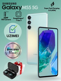 Smartfon Samsung Galaxy M55 5G sovg'aga bluetooth quloqchin TWS M10