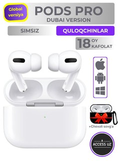 Simsiz quloqchinlar Pods pro, iOS va Android uchun, sovg'a g'ilofi