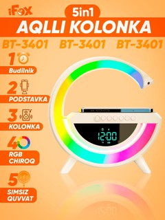 Беспроводная колонка BT-3401 с RGB-подсветкой и мощностью 3.7Вт