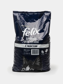 Сухой корм для взрослых кошек Felix Двойная вкуснятина, Мясо, 10 кг