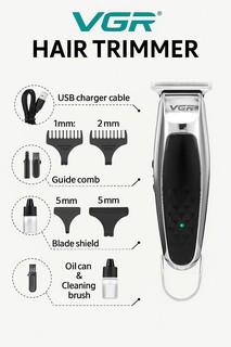 Триммер VGR V-093, для бороды, усов, сеточный, чёрный, Li-ion аккумулятор