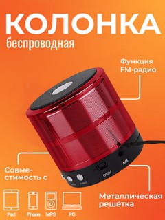 Беспроводная Bluetooth колонка WS-887 – с FM радио, USB, TF картой и AUX