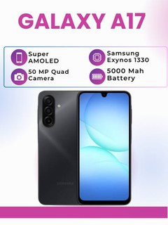 Samsung Galaxy A17, 6,7" Super AMOLED, Gorilla Glass Victus, Android 15, 5000 mA/s, 25 Vt