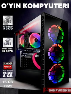 Игровой компьютер с процессором Core i7, 16 ГБ оперативной памяти, 512 ГБ SSD, RX 580 8 ГБ