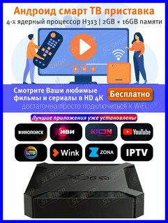 ТВ приставка Smart TV Box Q96 для телевизора Андроид ТВ Стик YouTube кино и мультфильмы онлайн