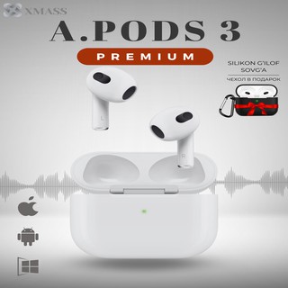 Наушники A.Pods 3 RGB-подсветка, сенсорное управление, шумоподавление, 300 мАч