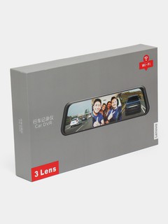 Трехканальный Видеорегистратор Lenova HR193 WiFi три камеры полный сенсорный экран