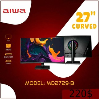 Монитор AIWA CURVED MD2729B, 27", 280 Гц, Full HD, VA/IPS, изогнутый экран