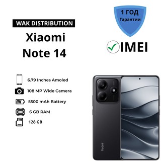 Смартфон Xiaomi Note 14 6/128 ГБ, Midnight Black