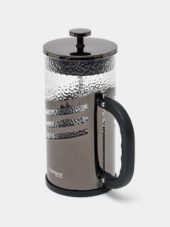 Поршневой заварочный стеклянный чайник Kukmara, чёрный, 1000 мл
