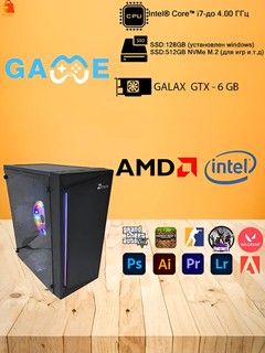 Игровой системный блок ZITECH Intel Core i i7-до 4.00 Ггц /16 ГБ DDR4 /GTX 6 gb видеокарта
