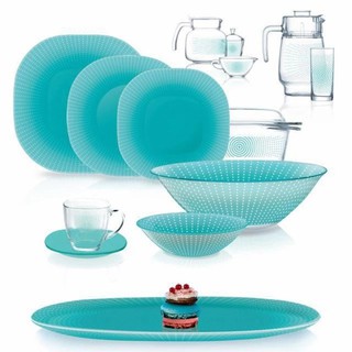 Luminarc Carine Pop Art Turquoise 46 ta element Stol servisi (P2048)