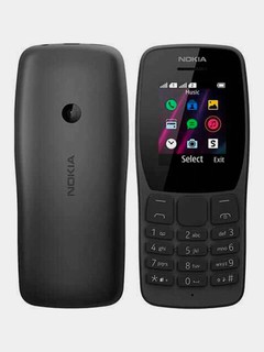 Телефон Nokia 110, кнопочный, черный, встроенный фонарик, 2 SIM, 3G,