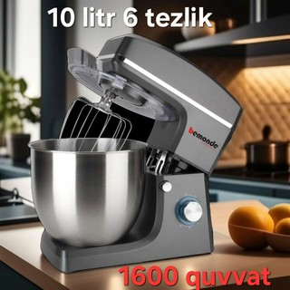 Миксер 10Литров Bemonde BM-SM1005SB, 1600Вт, 3 Насадки железные