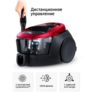 Пылесос с контейнером для пыли Samsung VC18M31A5HP/UZ, черно-красный