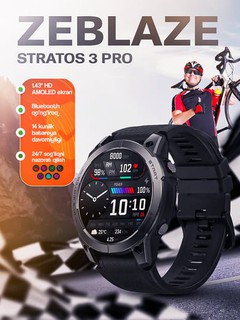 Умные часы ZEBLAZE STRATOS 3 PRO AMOLED, звонки, более 100 функций, защита от воды IP68