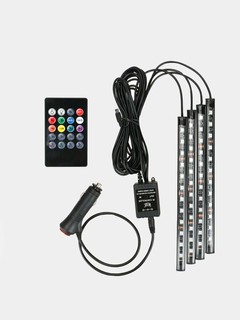 Подсветка салона для ног, светодиодная RGB, со звуковым контроллером, 48 LED