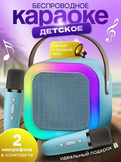 Портативная Bluetooth колонка, с 2 микрофонaми для караоке