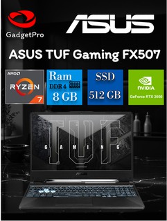 Игровой ноутбук ASUS TUF Gaming (R 7-7435H,8ГБ, 512ГБ SSD, RTX 2050, 144Гц, Win11), чёрный