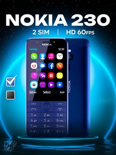 Кнопочный телефон 230, синий 4G Dual SIM с двумя камерами и поддержкой 4G – надежный и стильный выбор