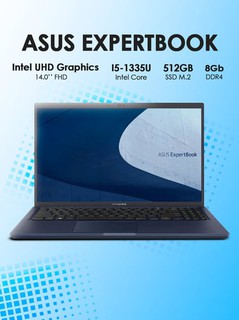 Noutbuk ASUS EXPERTBOOK B1402, I5-1335U, 8 GB/ 512 GB SSD, 14.0" FHD, BLACK