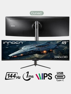 Игровой монитор IMMER 49WC9000I-49" изогнутый(HDMI+DP+TypeC+USB+днамк)144Гц, HAS,3840x1080